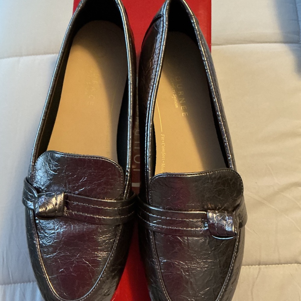 Journee Collection Shiny Silver Loafers